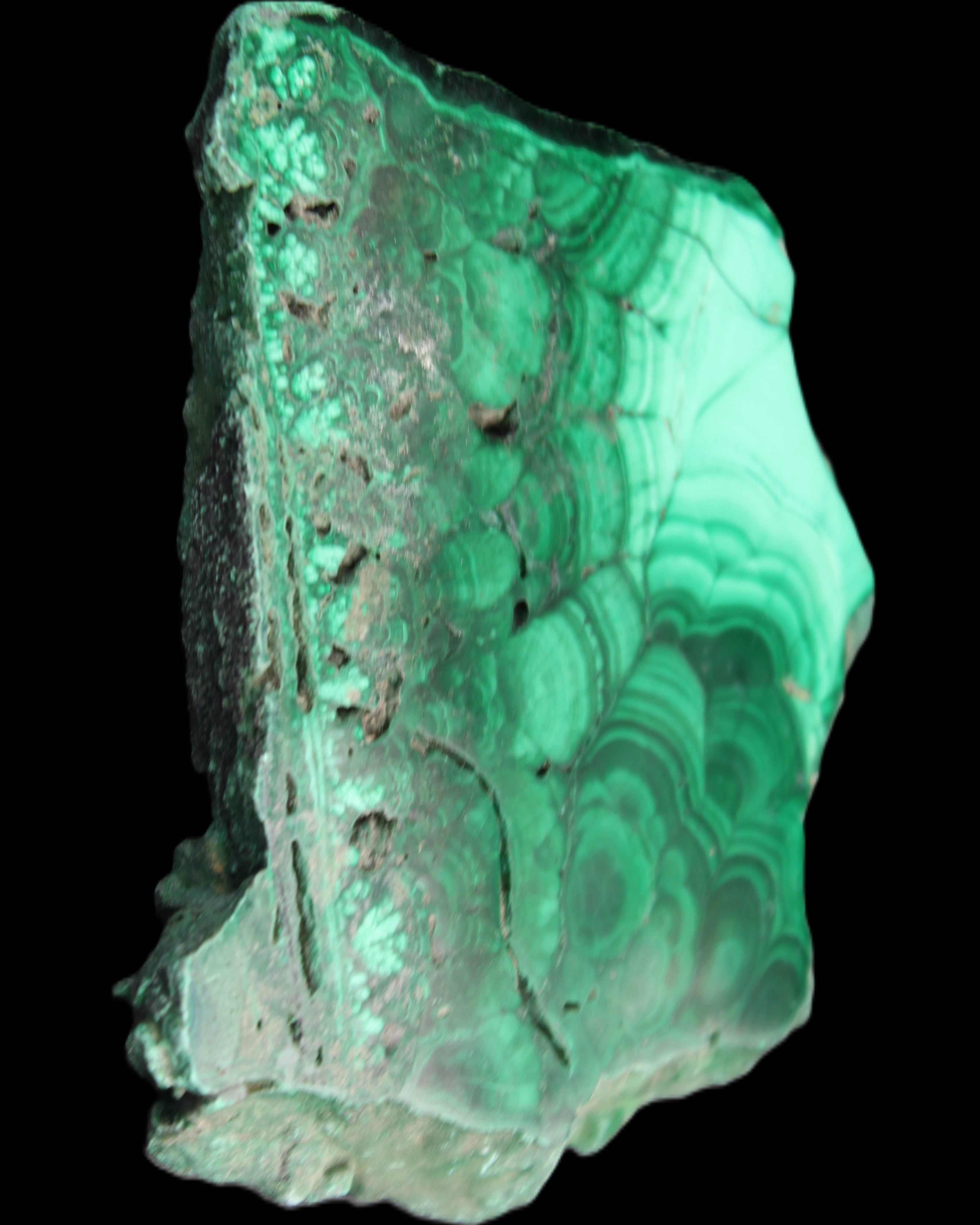 Glossy Malachite specimen 106*74*12mm 298g in sunlight - Rocks and Things Store