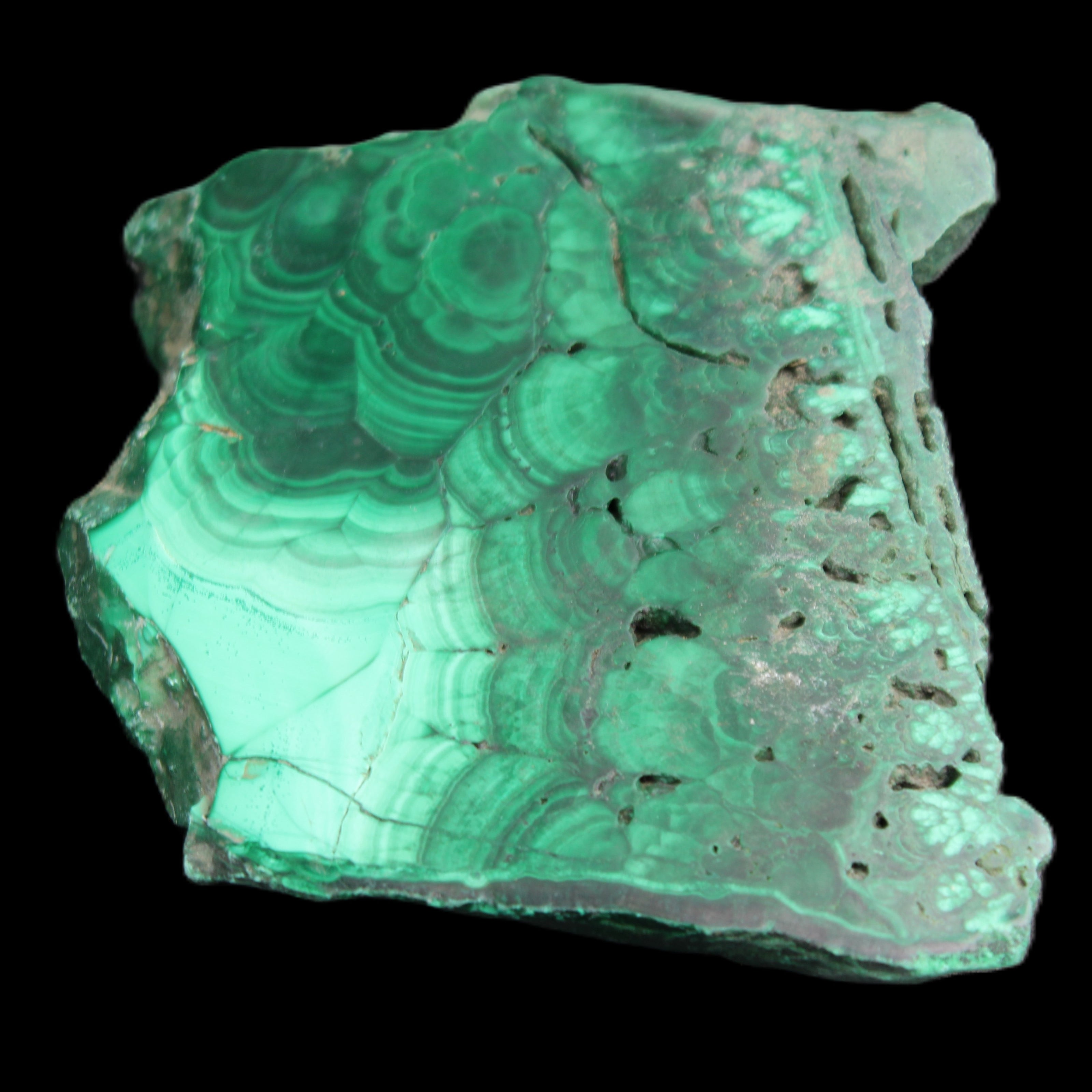 Glossy Malachite specimen 106*74*12mm 298g in sunlight - Rocks and Things Store