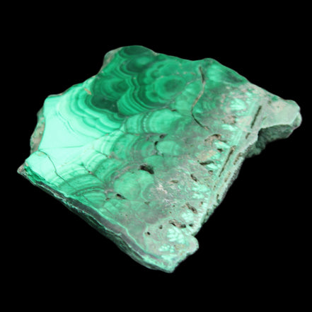 Glossy Malachite specimen 106*74*12mm 298g in sunlight - Rocks and Things Store