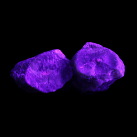 Ruby Red Corundum Green Jasper 2/3 specimens 19-20g in UV light - Rocks and Things Store