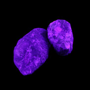 Ruby Red Corundum Green Jasper 2/3 specimens 19-20g in UV light - Rocks and Things Store