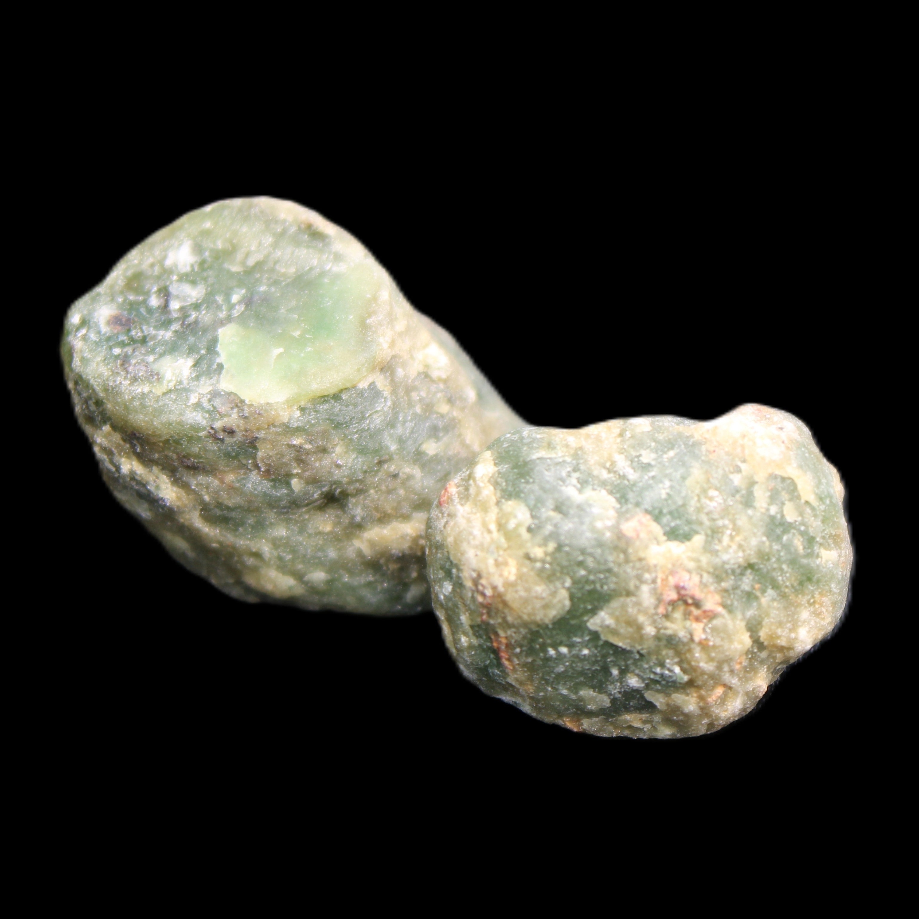 Ruby Red Corundum Green Jasper 2/3 specimens 19-20g in sunlight - Rocks and Things Store