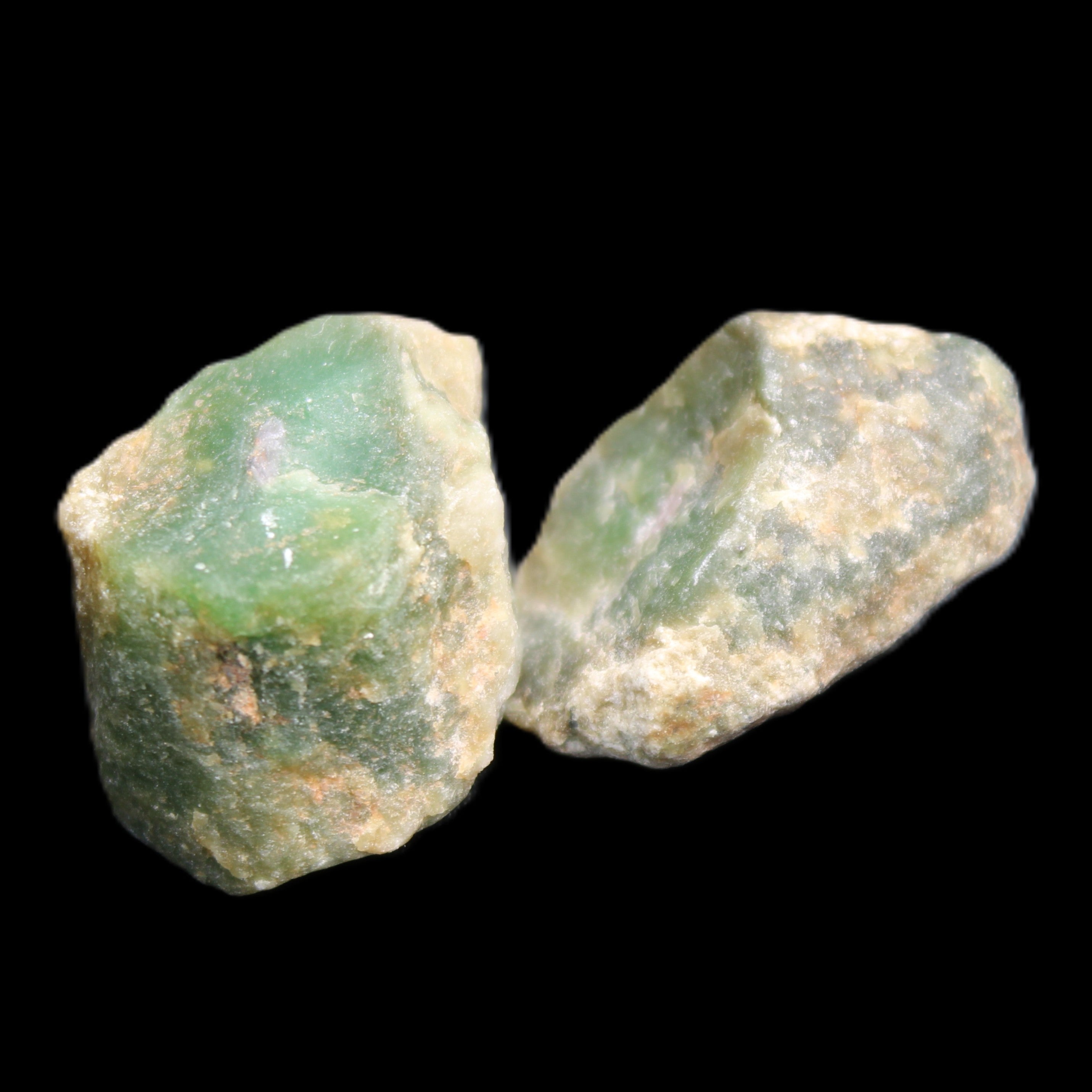 Ruby Red Corundum Green Jasper 2/3 specimens 19-20g in sunlight - Rocks and Things Store