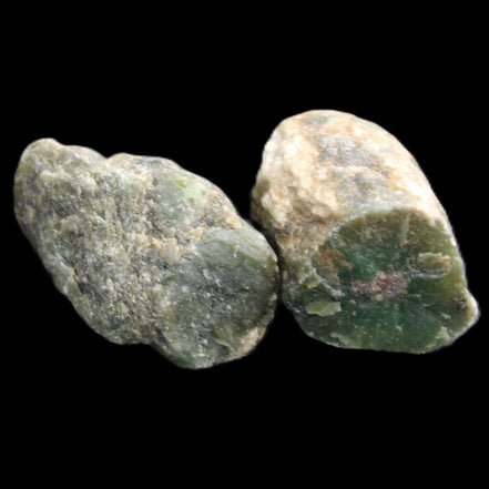 Ruby Red Corundum Green Jasper 2/3 specimens 19-20g in sunlight - Rocks and Things Store