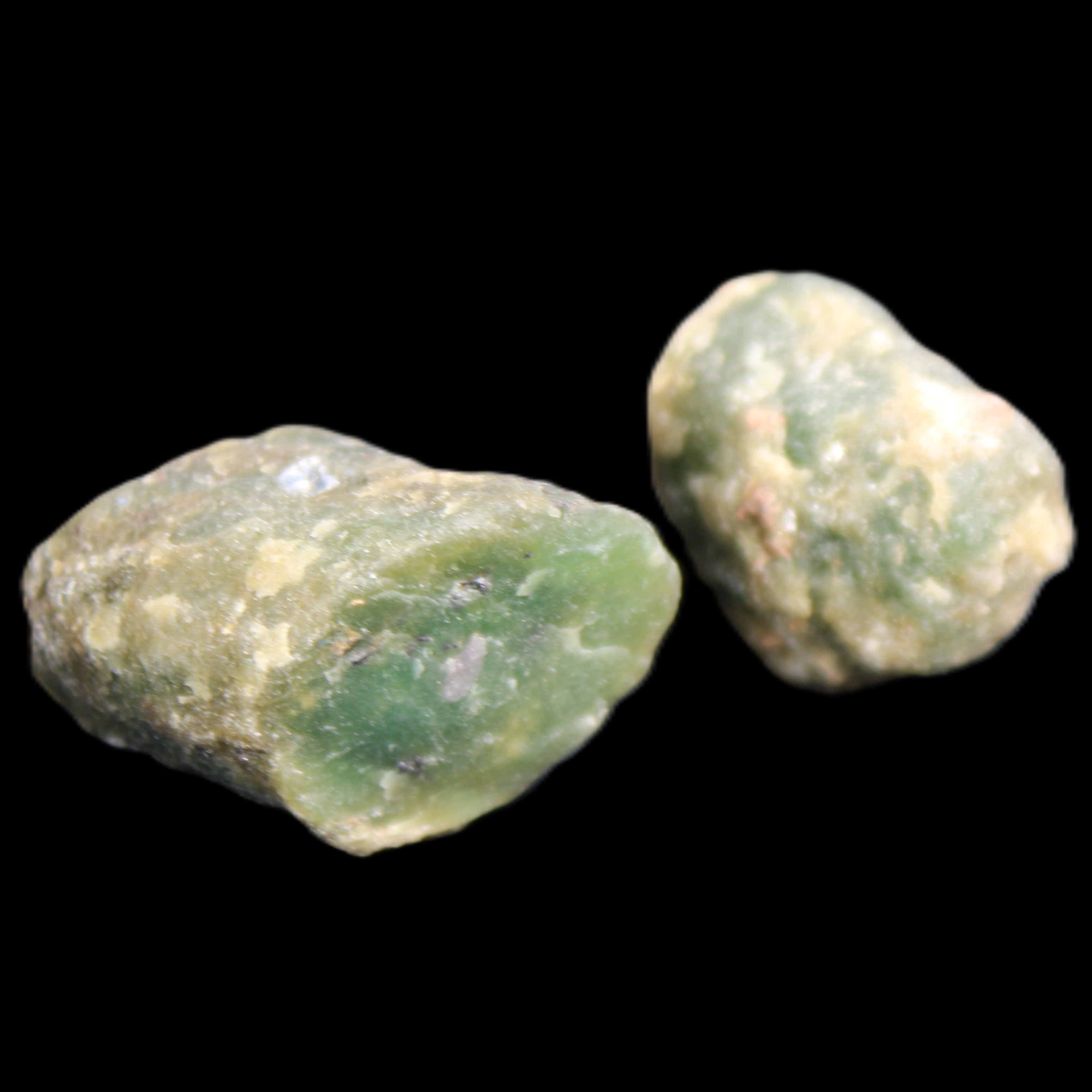 Ruby Red Corundum Green Jasper 2/3 specimens 19-20g in sunlight - Rocks and Things Store