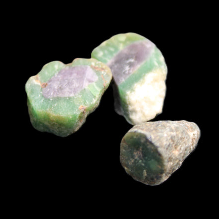 Ruby Red Corundum Green Jasper 2/3 specimens 19-20g in sunlight - Rocks and Things Store