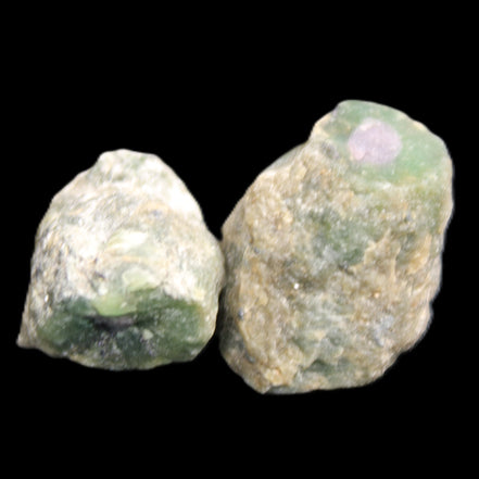 Ruby Red Corundum Green Jasper 2/3 specimens 19-20g in sunlight - Rocks and Things Store