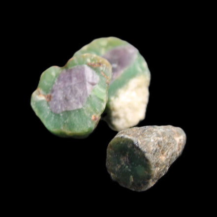 Ruby Red Corundum Green Jasper 2/3 specimens 19-20g in sunlight - Rocks and Things Store