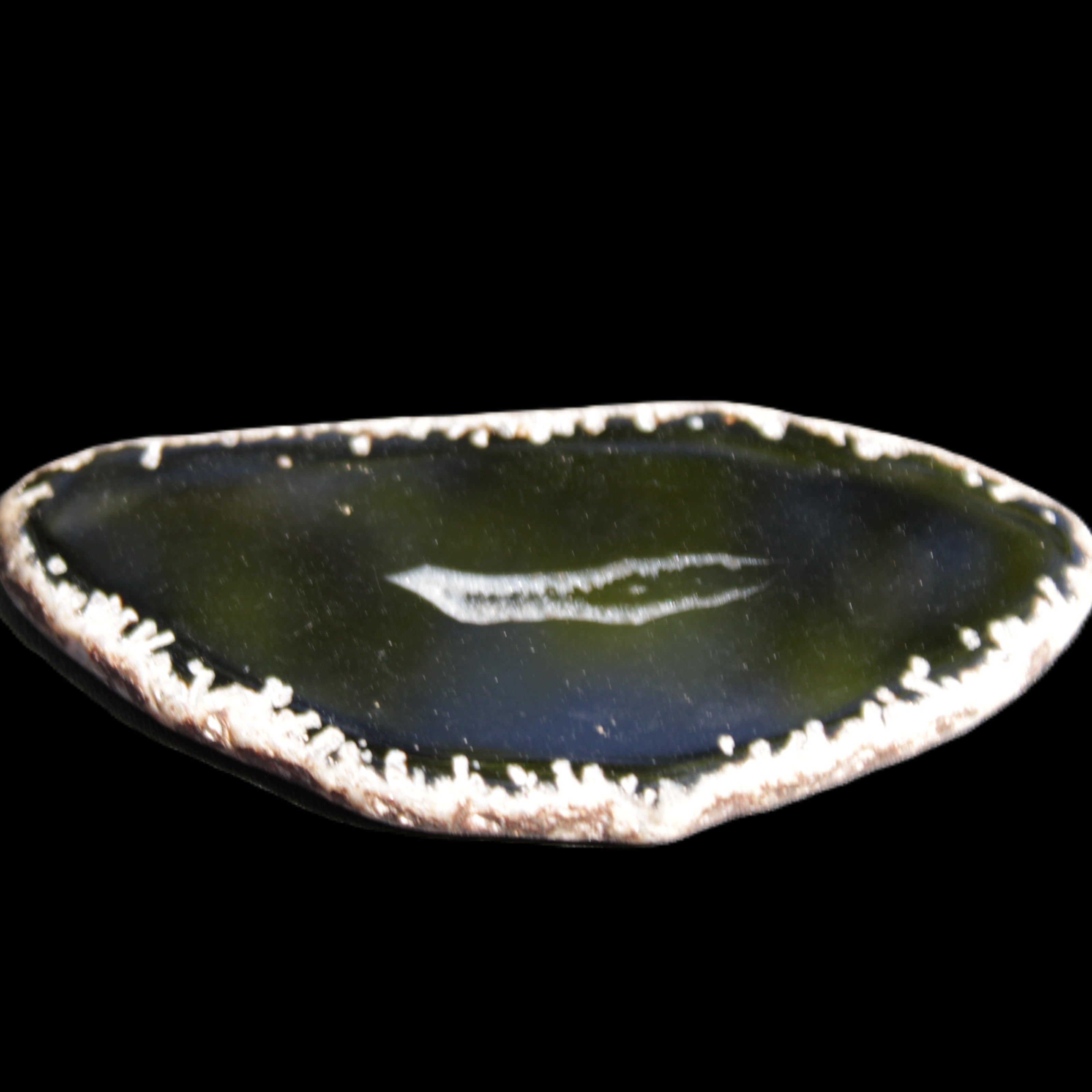 Agate Geode slice 76*35*5mm 24g in sunlight - Rocks and Things Store