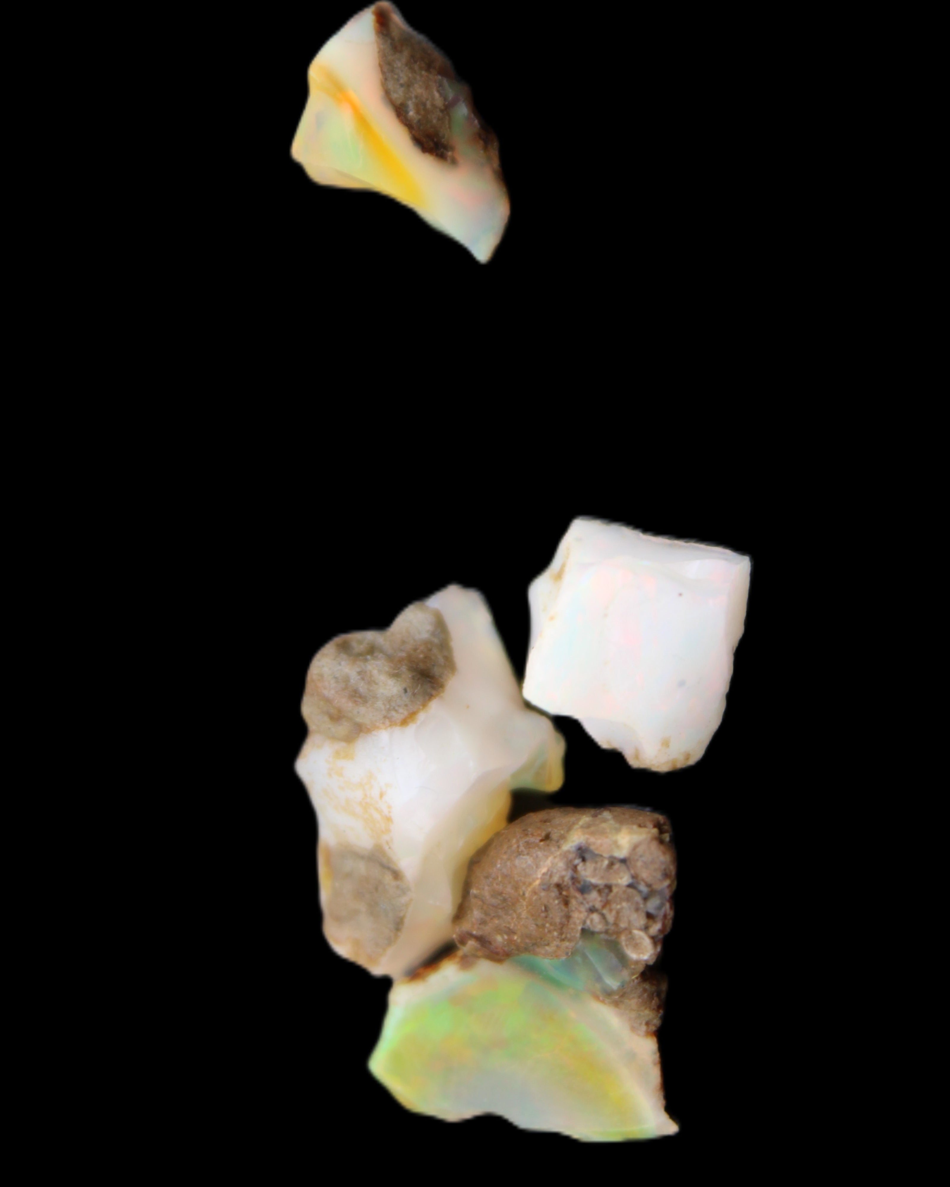 Natural Opal from Ethiopia 4 stones 8-9mm 13ct 2.6g in sunlight - Rocks and Things Store