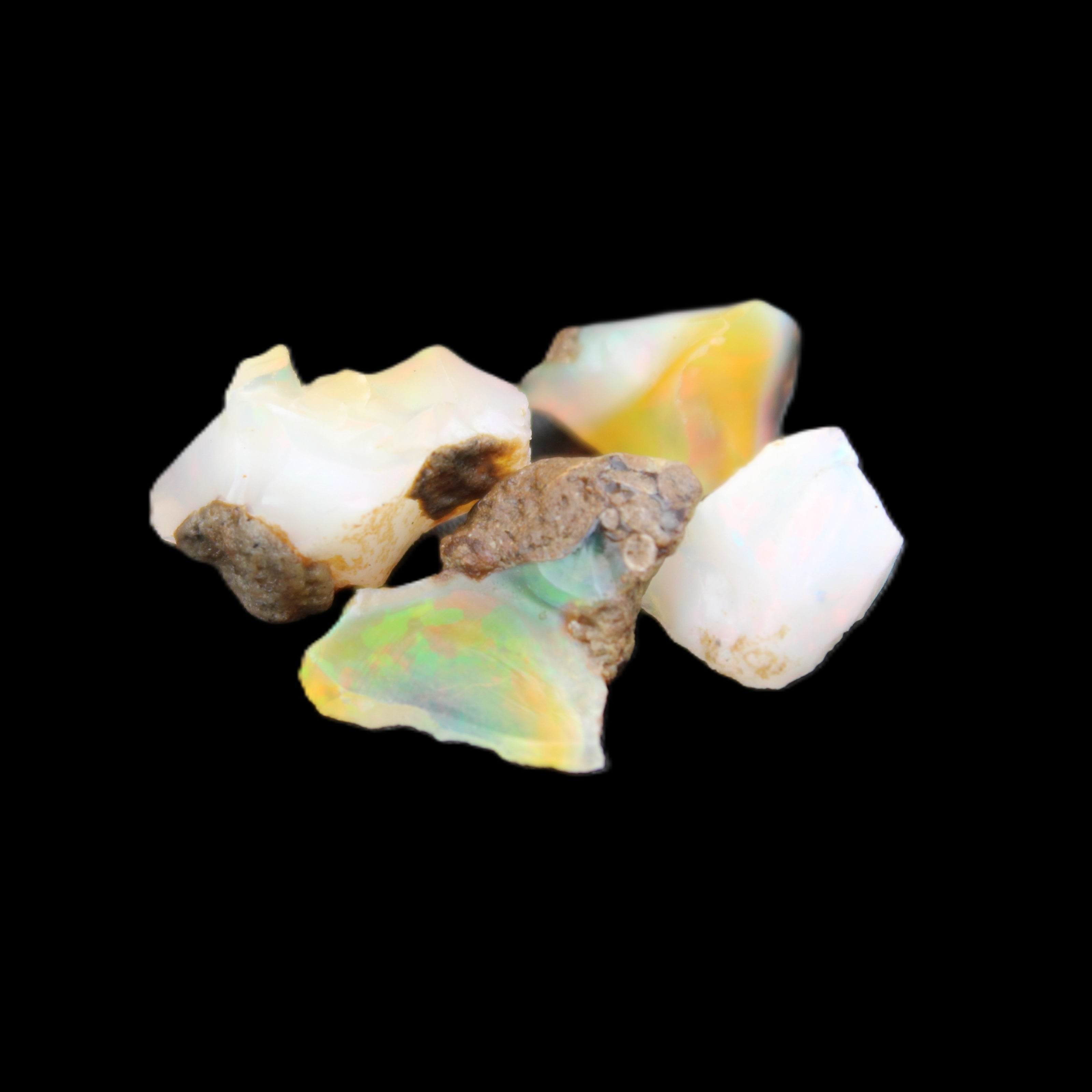 Natural Opal from Ethiopia 4 stones 8-9mm 13ct 2.6g in sunlight - Rocks and Things Store
