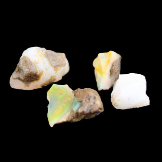 Natural Opal from Ethiopia 4 stones 8-9mm 13ct 2.6g in sunlight - Rocks and Things Store
