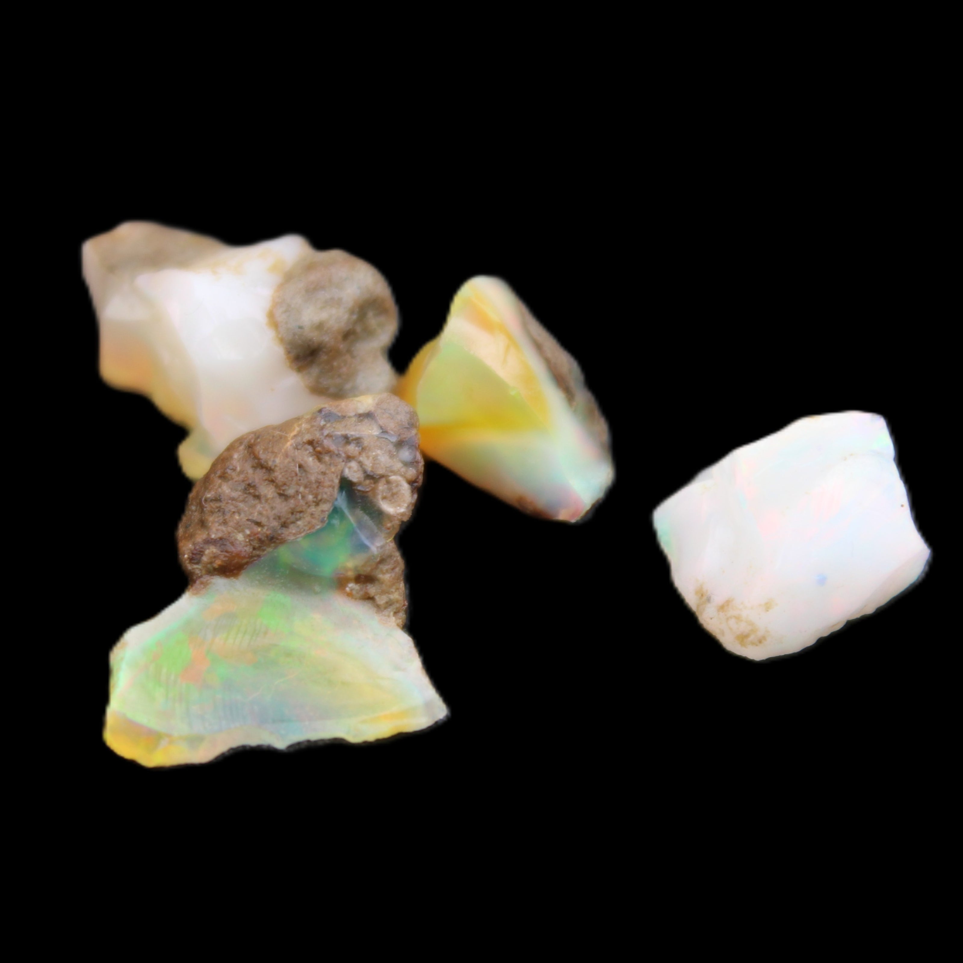 Natural Opal from Ethiopia 4 stones 8-9mm 13ct 2.6g in sunlight - Rocks and Things Store