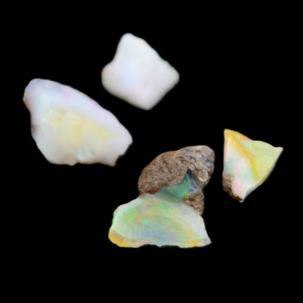 Natural Opal from Ethiopia 4 stones 8-9mm 13ct 2.6g in sunlight - Rocks and Things Store