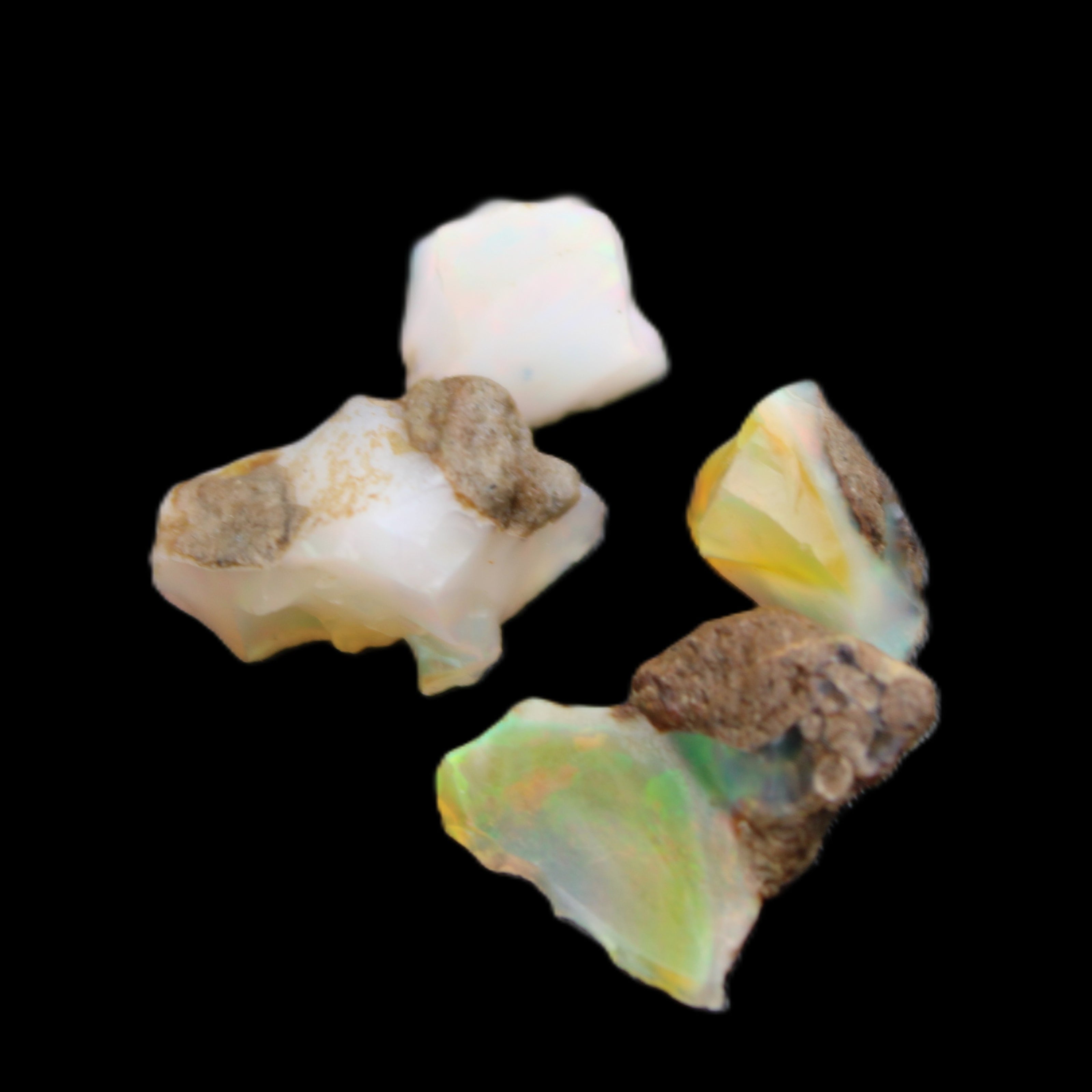 Natural Opal from Ethiopia 4 stones 8-9mm 13ct 2.6g in sunlight - Rocks and Things Store