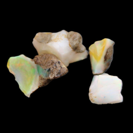 Natural Opal from Ethiopia 4 stones 8-9mm 13ct 2.6g in sunlight - Rocks and Things Store