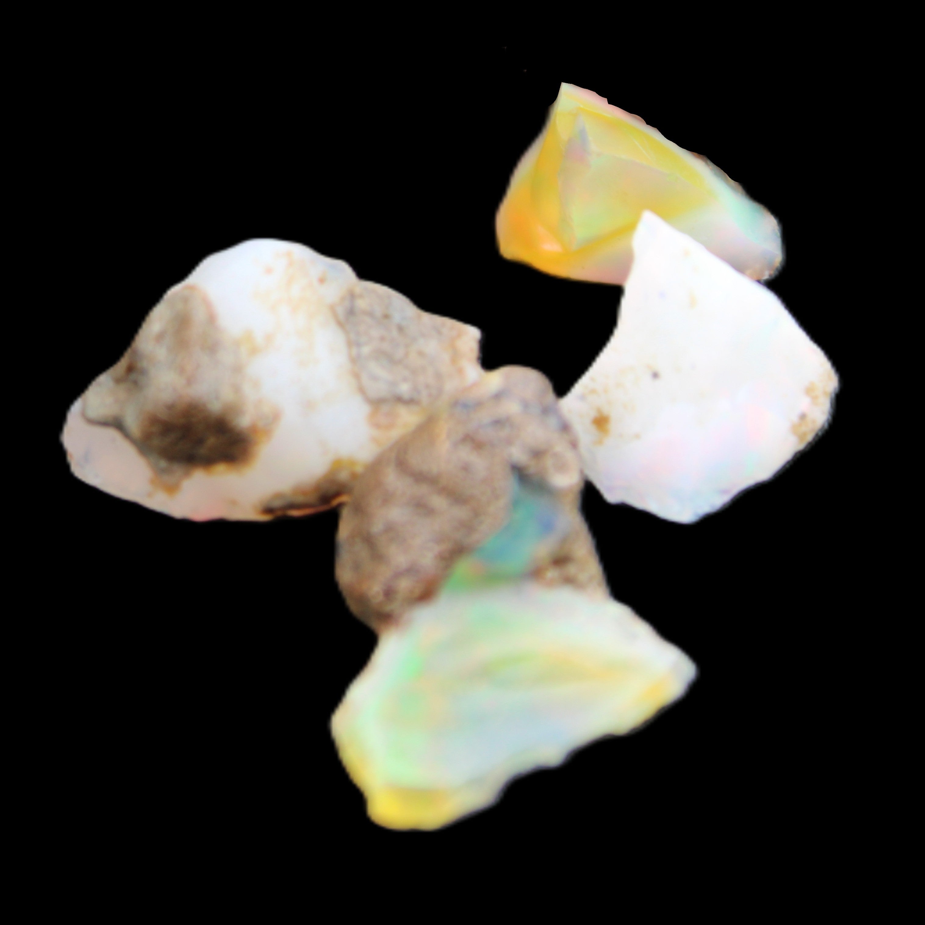 Natural Opal from Ethiopia 4 stones 8-9mm 13ct 2.6g in sunlight - Rocks and Things Store