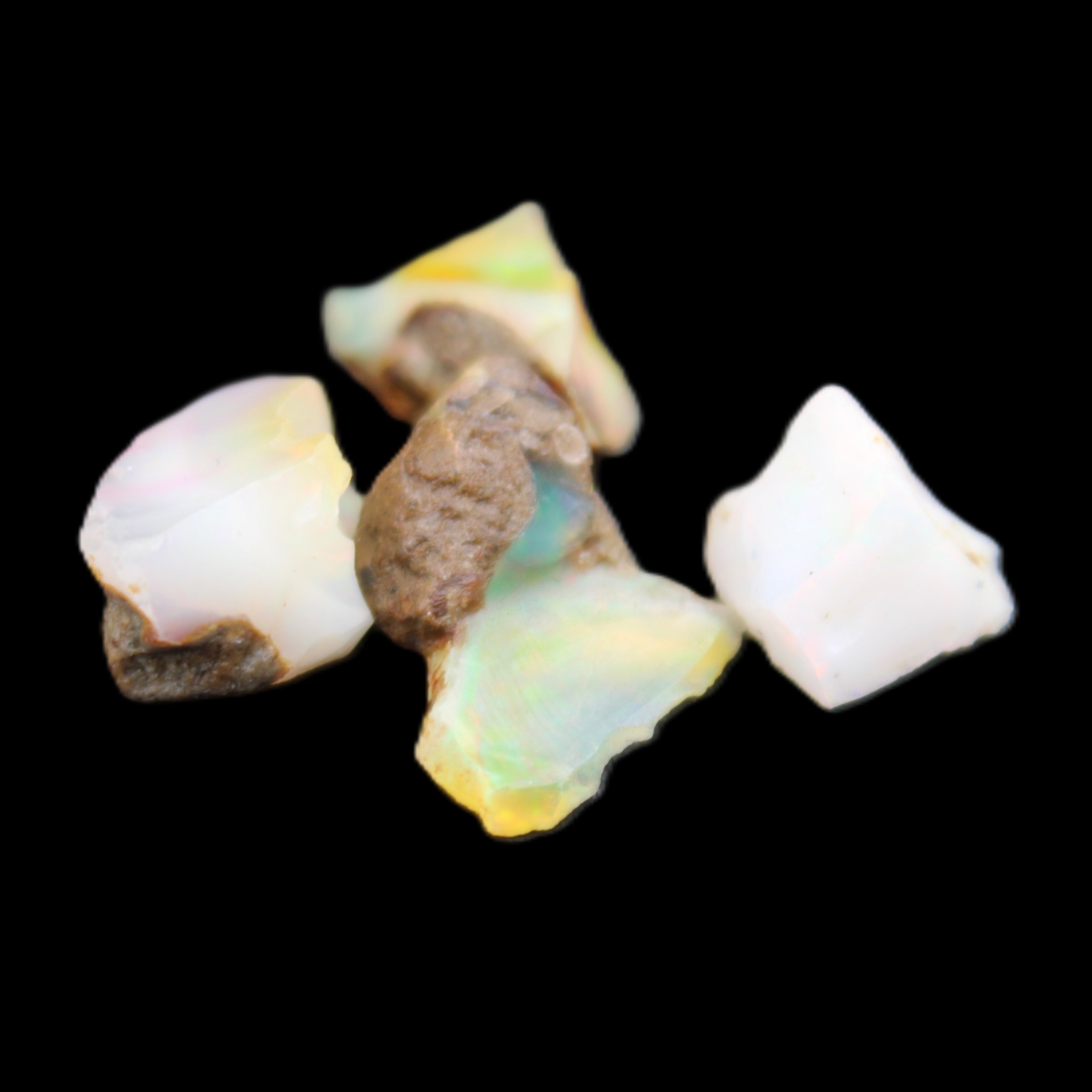 Natural Opal from Ethiopia 4 stones 8-9mm 13ct 2.6g in sunlight - Rocks and Things Store