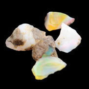 Natural Opal from Ethiopia 4 stones 8-9mm 13ct 2.6g in sunlight - Rocks and Things Store