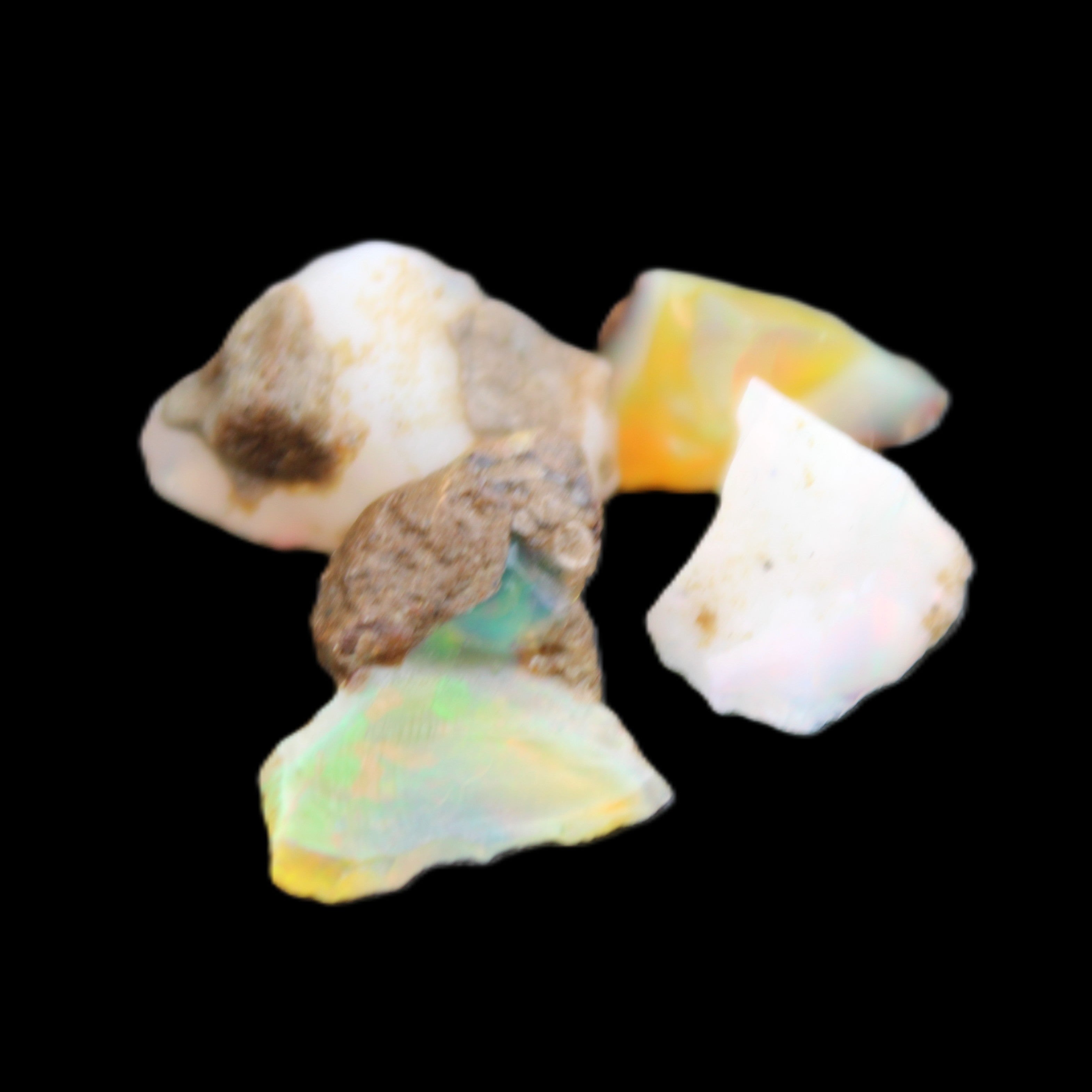 Natural Opal from Ethiopia 4 stones 8-9mm 13ct 2.6g in sunlight - Rocks and Things Store