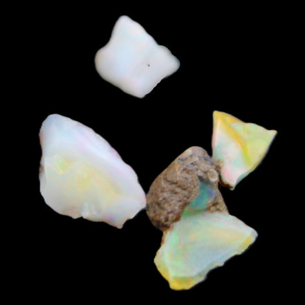 Natural Opal from Ethiopia 4 stones 8-9mm 13ct 2.6g in sunlight - Rocks and Things Store