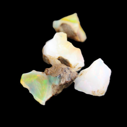 Natural Opal from Ethiopia 4 stones 8-9mm 13ct 2.6g in sunlight - Rocks and Things Store