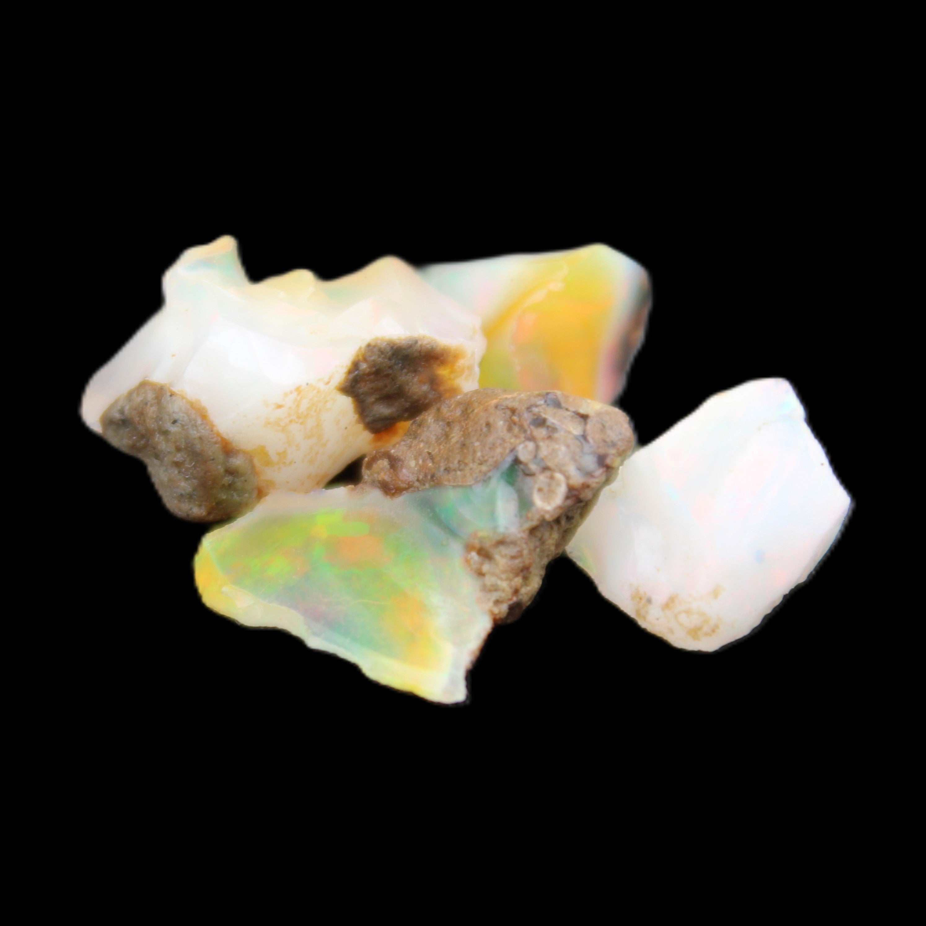 Natural Opal from Ethiopia 4 stones 8-9mm 13ct 2.6g in sunlight - Rocks and Things Store