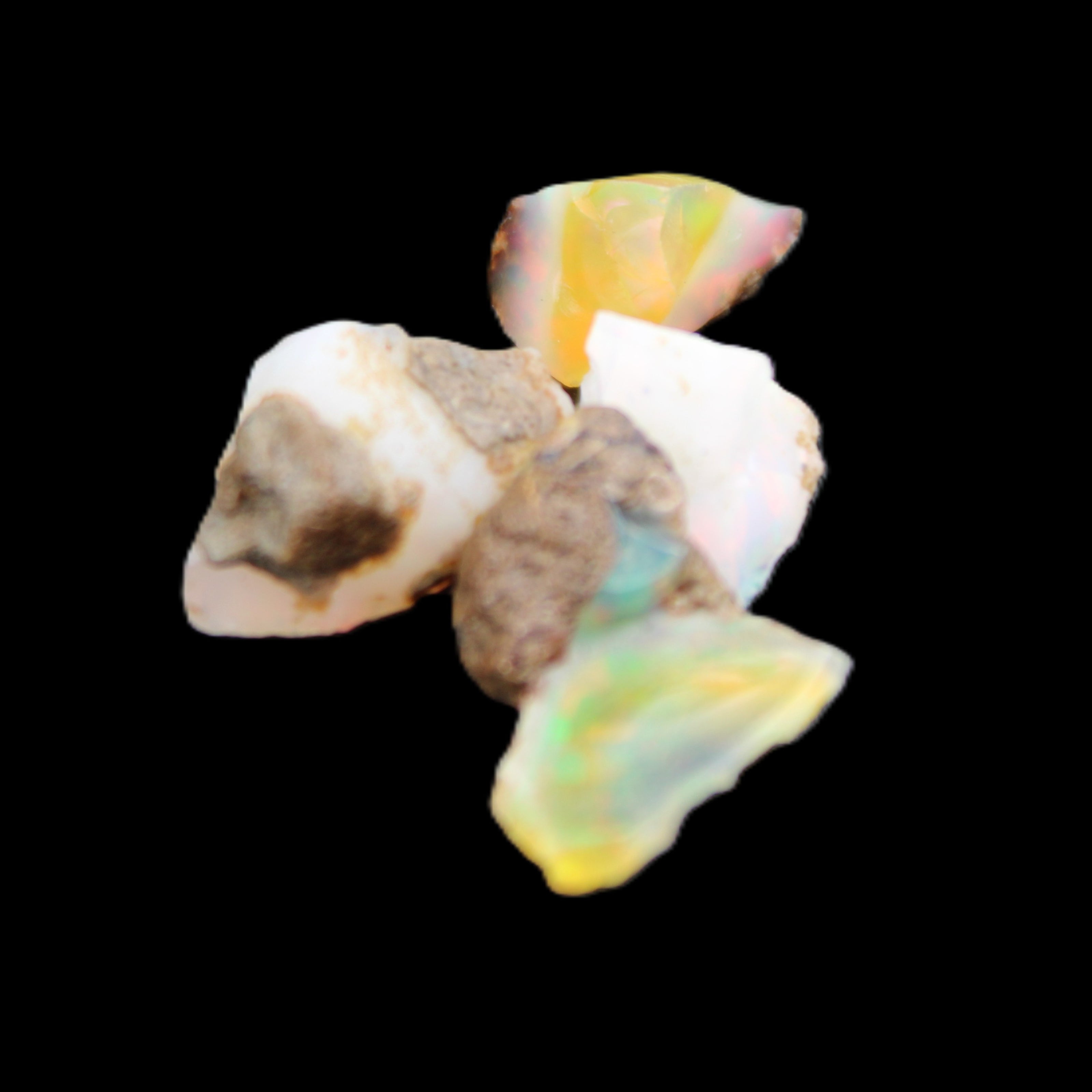Natural Opal from Ethiopia 4 stones 8-9mm 13ct 2.6g in sunlight - Rocks and Things Store