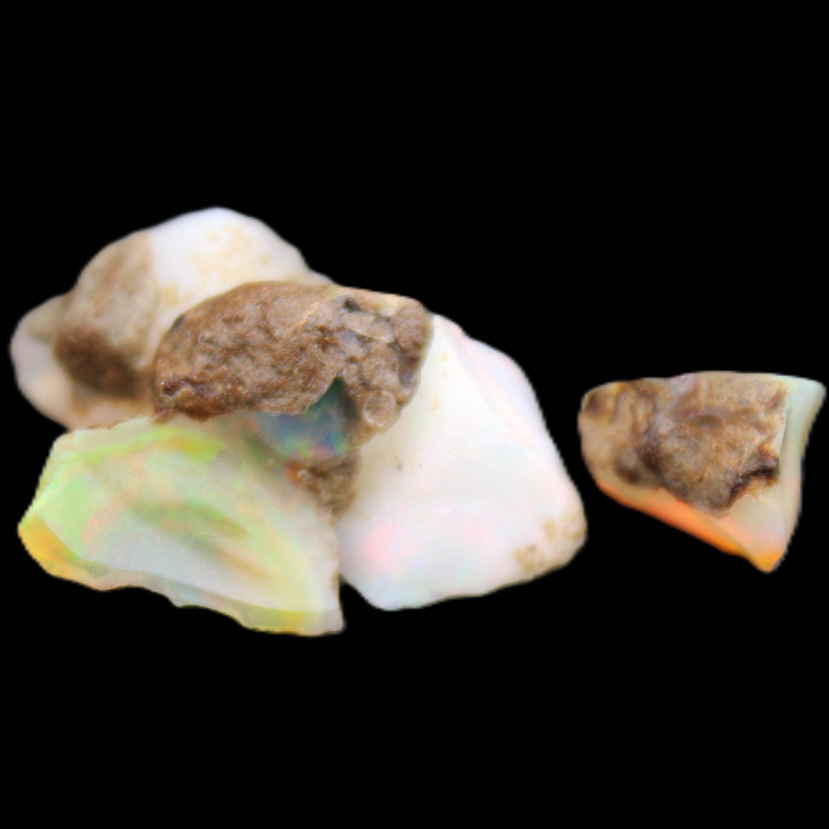Natural Opal from Ethiopia 4 stones 8-9mm 13ct 2.6g in sunlight - Rocks and Things Store