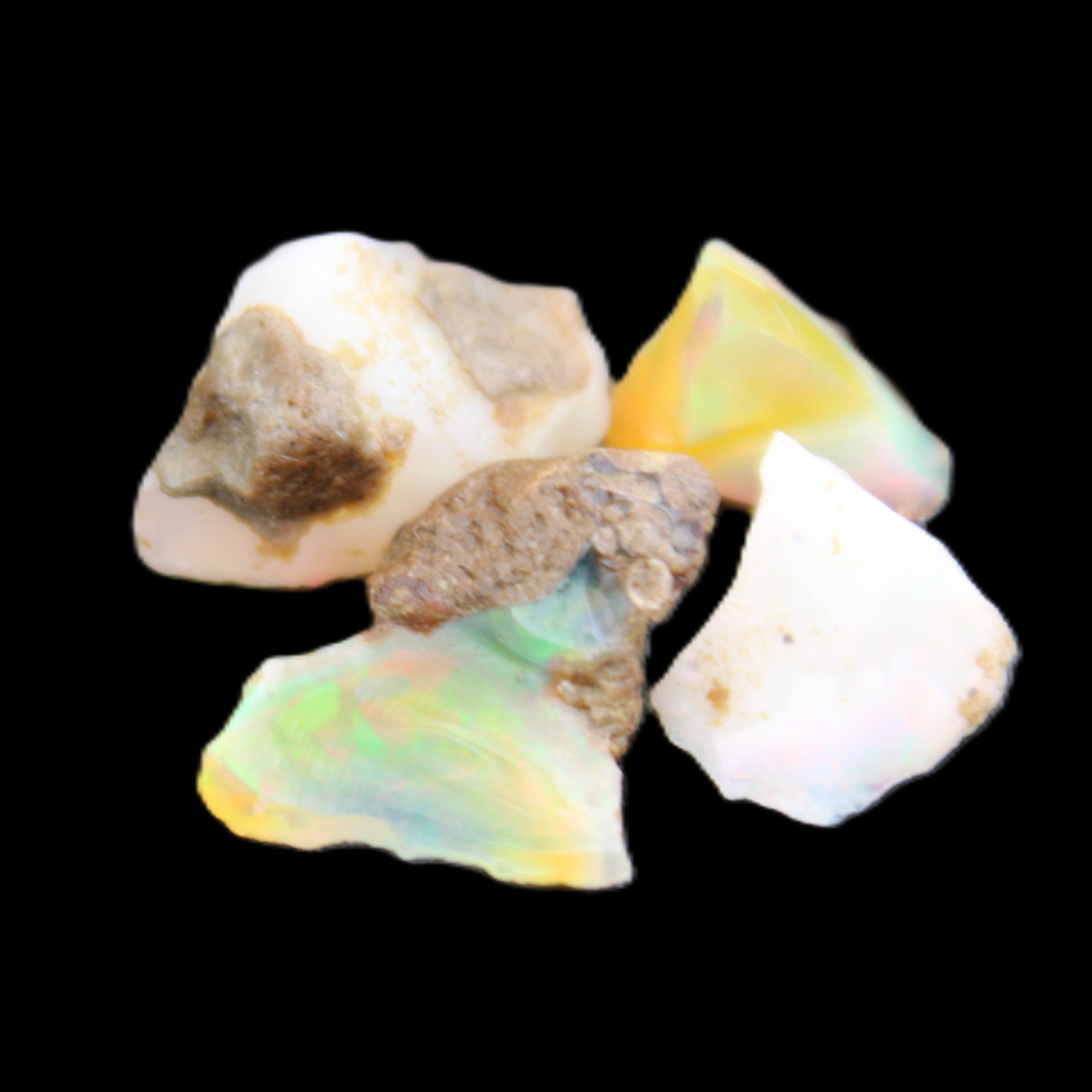 Natural Opal from Ethiopia 4 stones 8-9mm 13ct 2.6g in sunlight - Rocks and Things Store