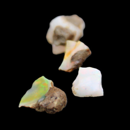 Natural Opal from Ethiopia 4 stones 8-9mm 13ct 2.6g in sunlight - Rocks and Things Store