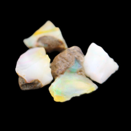 Natural Opal from Ethiopia 4 stones 8-9mm 13ct 2.6g in sunlight - Rocks and Things Store