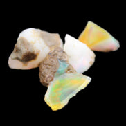 Natural Opal from Ethiopia 4 stones 8-9mm 13ct 2.6g in sunlight - Rocks and Things Store