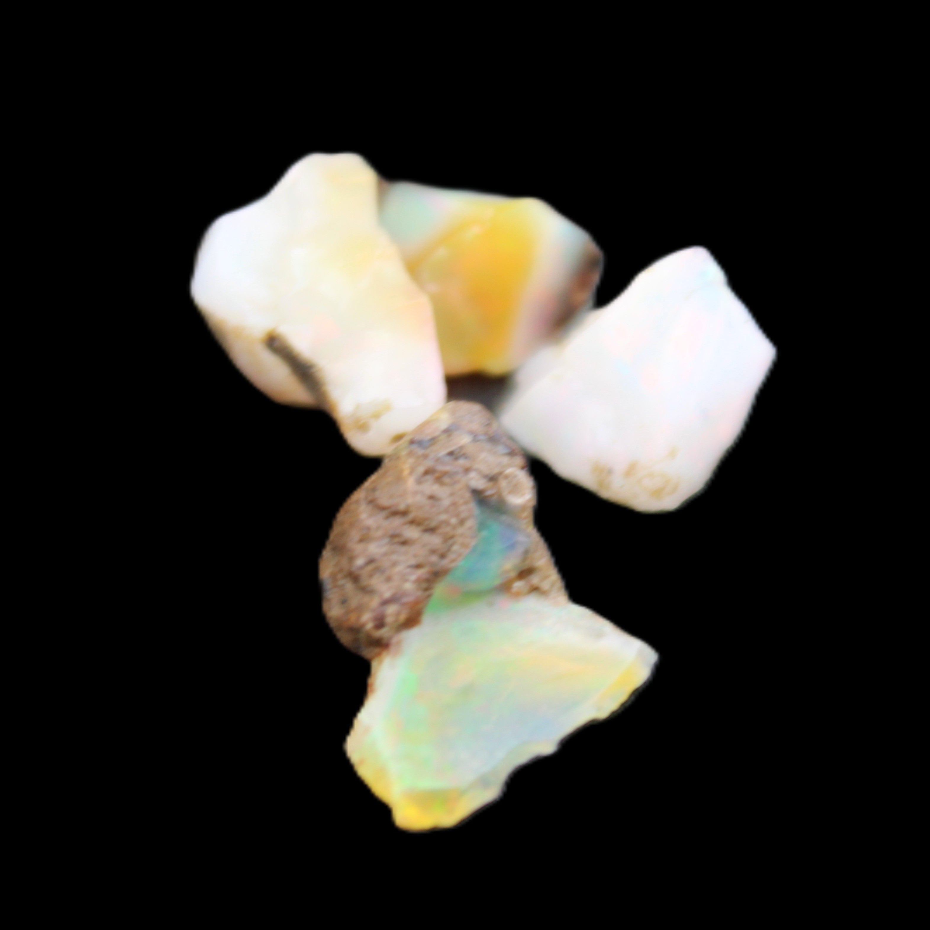 Natural Opal from Ethiopia 4 stones 8-9mm 13ct 2.6g in sunlight - Rocks and Things Store