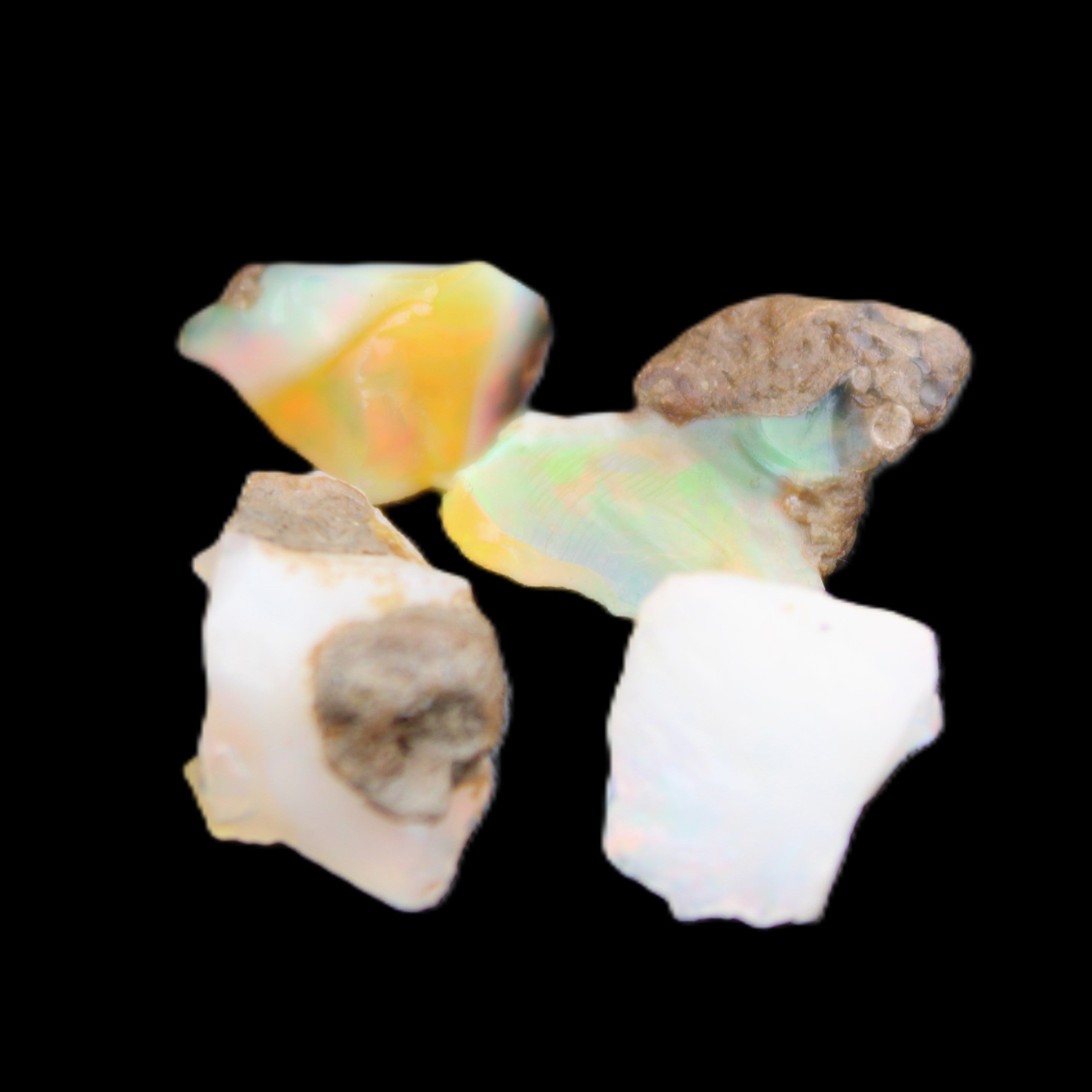 Natural Opal from Ethiopia 4 stones 8-9mm 13ct 2.6g in sunlight - Rocks and Things Store