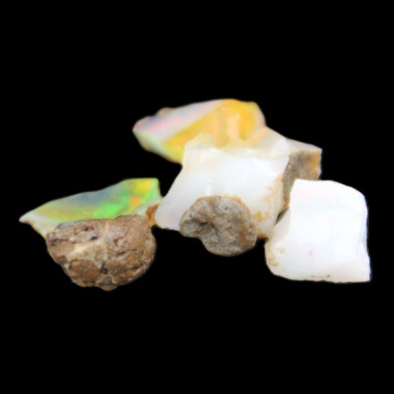 Natural Opal from Ethiopia 4 stones 8-9mm 13ct 2.6g in sunlight - Rocks and Things Store