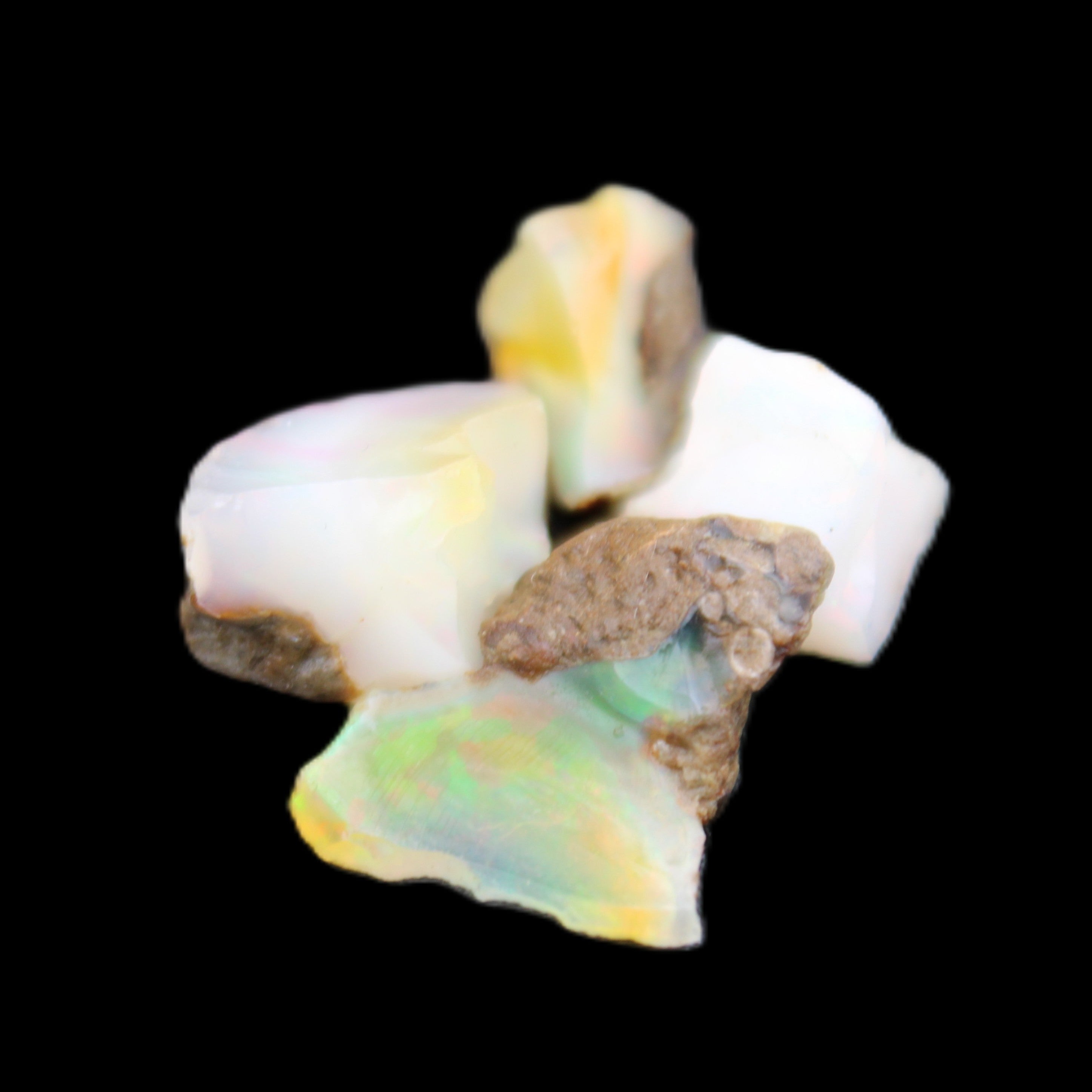 Natural Opal from Ethiopia 4 stones 8-9mm 13ct 2.6g in sunlight - Rocks and Things Store