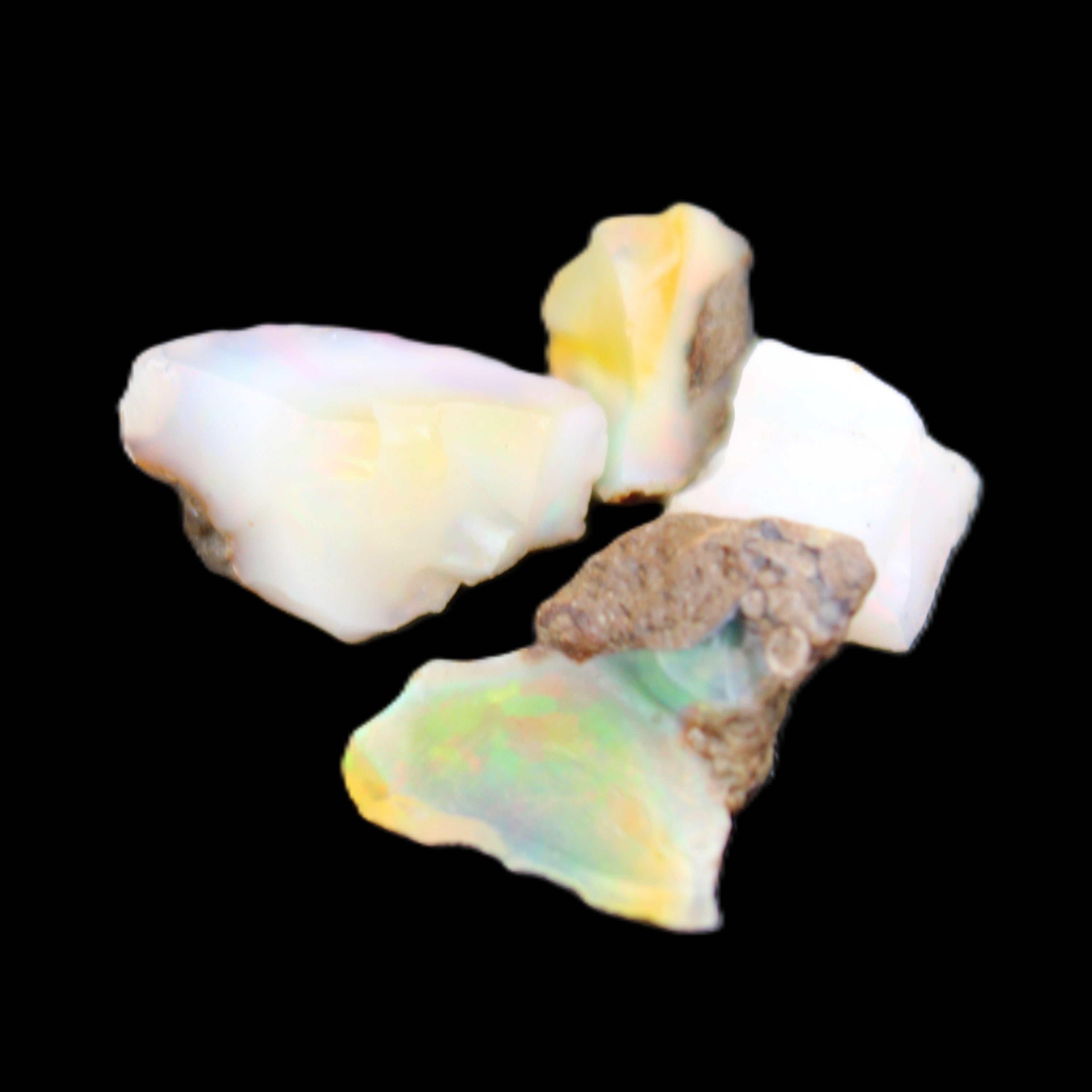 Natural Opal from Ethiopia 4 stones 8-9mm 13ct 2.6g in sunlight - Rocks and Things Store