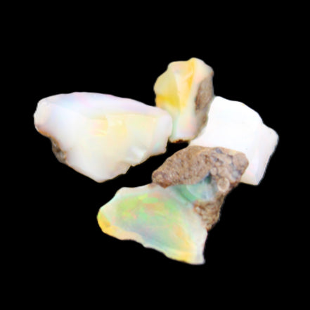 Natural Opal from Ethiopia 4 stones 8-9mm 13ct 2.6g in sunlight - Rocks and Things Store