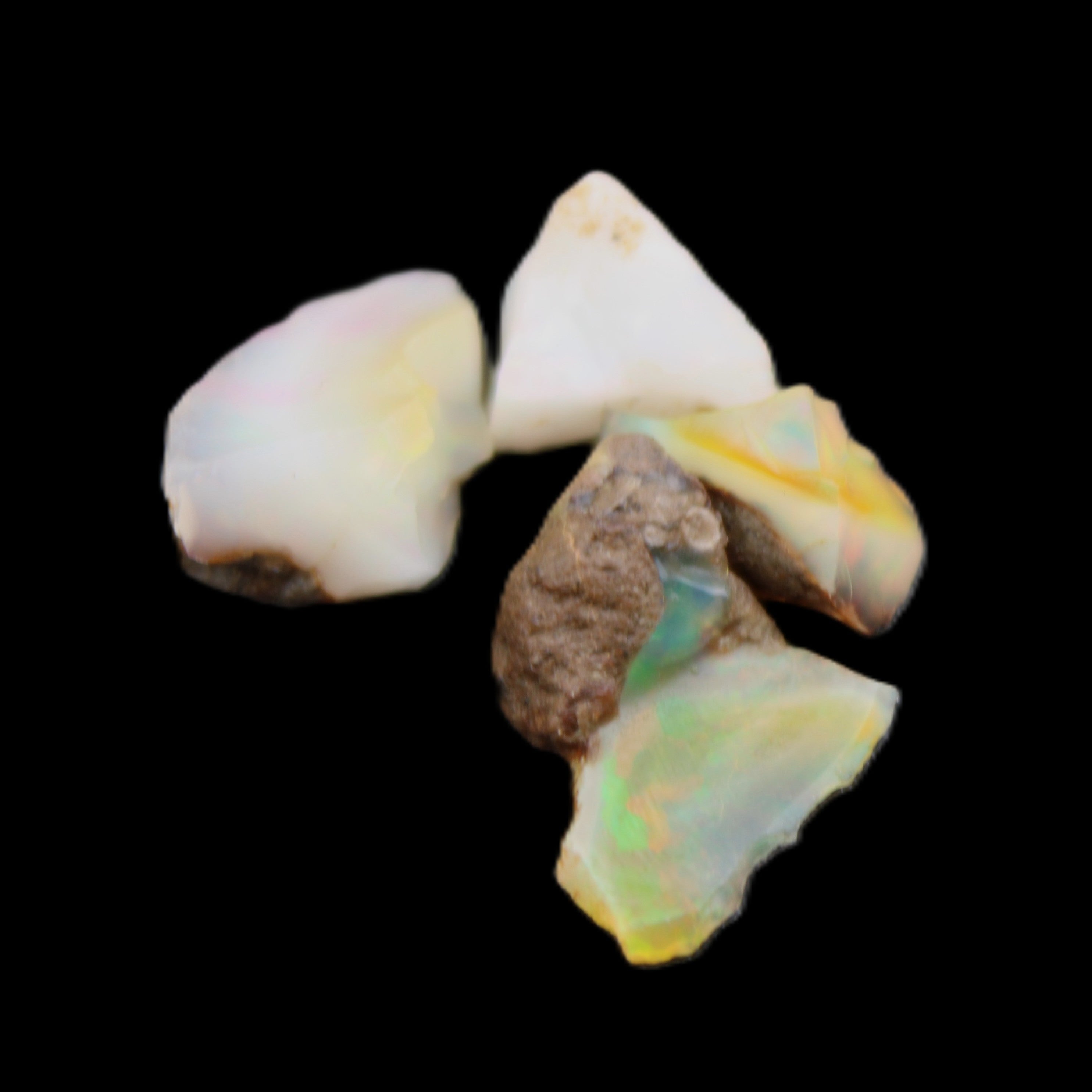Natural Opal from Ethiopia 4 stones 8-9mm 13ct 2.6g in sunlight - Rocks and Things Store