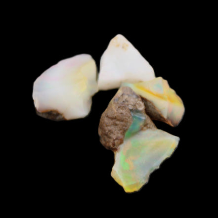 Natural Opal from Ethiopia 4 stones 8-9mm 13ct 2.6g in sunlight - Rocks and Things Store