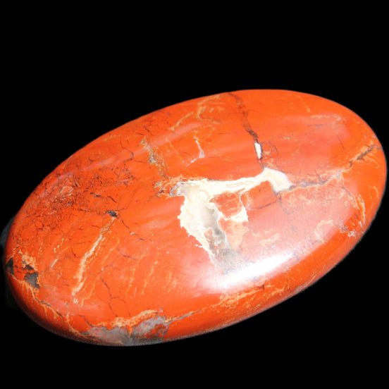 Red Jasper palmstone 56mm 45g in sunlight - Rocks and Things Store