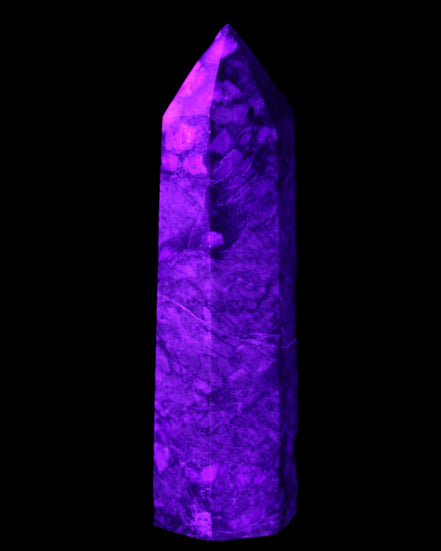 Llanite Que Sera wand 74mm 51g in UV light - Rocks and Things Store