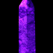 Llanite Que Sera wand 74mm 51g in UV light - Rocks and Things Store
