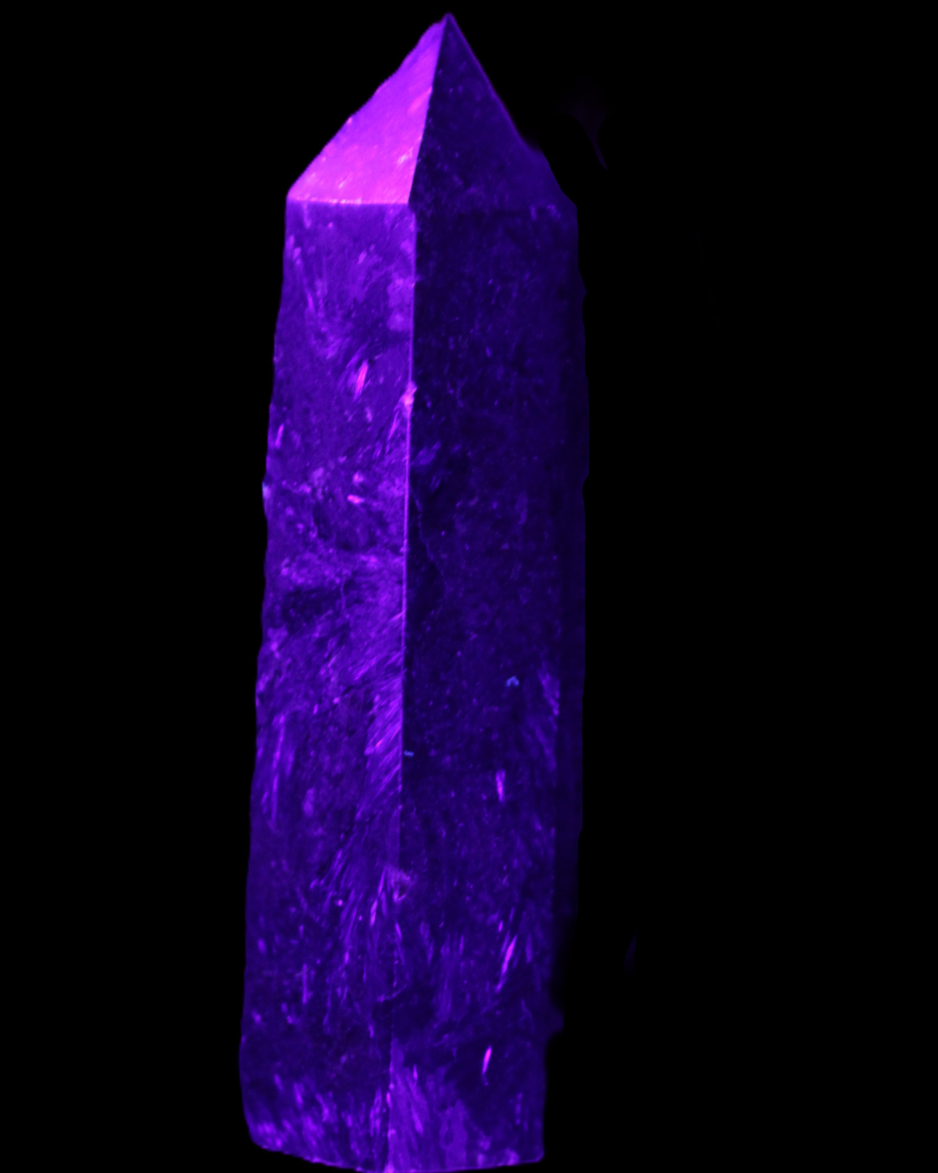 Astrophyllite wand 88mm 100g in UV light - Rocks and Things Store