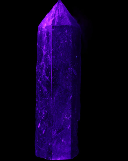 Astrophyllite wand 88mm 100g in UV light - Rocks and Things Store