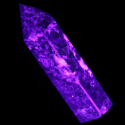 Moss Agate wand 85mm 82g in UV light - Rocks and Things Store