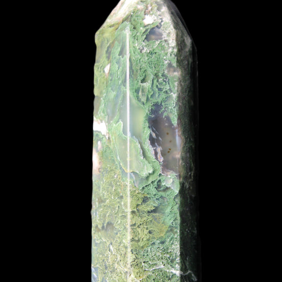 Moss Agate wand 85mm 82g in sunlight - Rocks and Things Store
