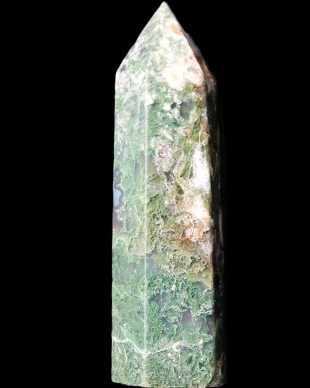Moss Agate wand 85mm 82g in sunlight - Rocks and Things Store