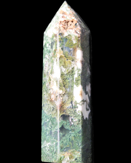 Moss Agate wand 85mm 82g in sunlight - Rocks and Things Store